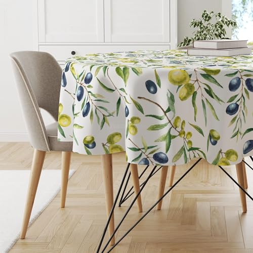 Decordruk Tischdecke Rund – Sommer Tischdecke mit Blumenmuster – Waschbar & Bügelbar – Ideal für Garten, Balkon & Küche - 120 cm - Oliven Decordruk Tischdecke Rund – Sommer Tischdecke mit Blumenmuster – Waschbar & Bügelbar – Ideal für Garten, Balkon & Küche - 120 cm - Oliven von Decordruk