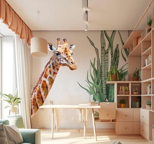 Giraffe Wandtattoo - Verspielte Tier Aufkleber - Kinderzimmer Dekor - Tierische Bereicherung fürs Kinderzimmer - Bezaubernde Kinderzimmer Wandkunst Mural (23x40 cm) von Decords