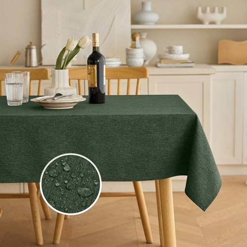 Decorelia Tischdecke aus Leinenimitat, klein, rechteckig, für Küche, Esszimmer, Outdoor, Kaffee, knitterfrei, waschbar, Tischabdeckungen für Terrasse, Hochzeit, Picknicks (länglich, 152,4 x 213,3 cm von Decorelia