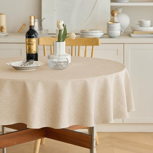 Decorelia Wasserdichte runde Tischdecke für runden Tisch, dekorativ, rustikal, abwischbar, knitterfrei, weiche Tischdecke für Urlaub, Hochzeit, Esszimmer und Küchentisch (178 cm, rund (4–6 Sitze Decorelia Wasserdichte runde Tischdecke für runden Tisch, dekorativ, rustikal, abwischbar, knitterfrei, weiche Tischdecke für Urlaub, Hochzeit, Esszimmer und Küchentisch (178 cm, rund (4–6 Sitze von Decorelia