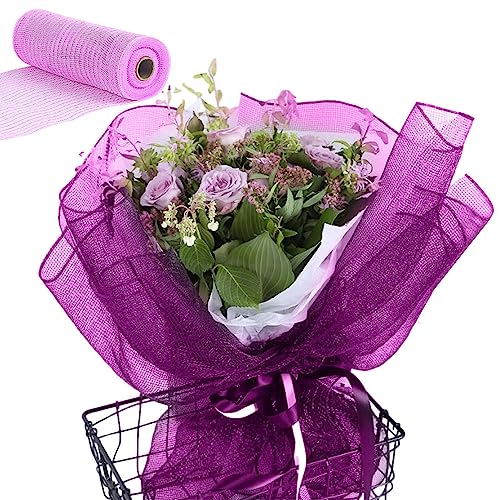 Decorhome Netz-Polyband – Netz-Rolle aus Poly-Mesh – Poly-Mesh-Rolle zum Verpacken von Band, schneidbares, weiches Poly-Mesh-Band, Dekoration, atmungsaktiv, buntes Basteln von Decorhome