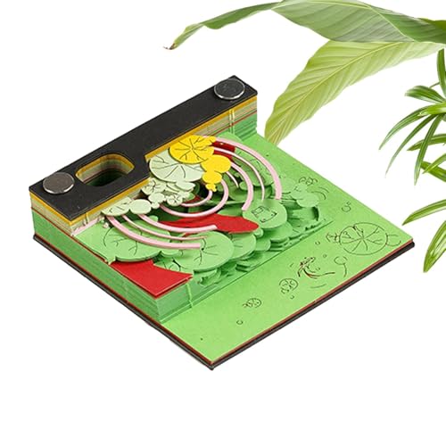 Decorhome Notizblock-Kalender, Skulptur-Notizblock, mit Sichtbox, handzerrissenes Papier, Kunstwerk-Kalender, Notizblock für den Arbeitsplatz von Decorhome