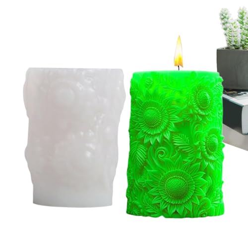 Geprägte Zylinder-Kerzenformen, runde geprägte Blätter, Zylinderform – Epoxidharz-Guss-Silikonform, Säulenwachsform für Perlen, Seife, Handwerk Geprägte Zylinder-Kerzenformen, runde geprägte Blätter, Zylinderform – Epoxidharz-Guss-Silikonform, Säulenwachsform für Perlen, Seife, Handwerk von Decorhome