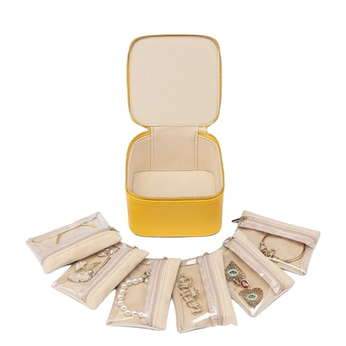 Schmuck-Reise-Organizer, Ohrring-Halter – PU-Leder-Schmuck-Organizer, Schmuckschatulle mit 6 Schmucktaschen mit Reißverschluss für Damen und Mädchen, Refer to description, Kunstleder, Unisex Schmuck-Reise-Organizer, Ohrring-Halter – PU-Leder-Schmuck-Organizer, Schmuckschatulle mit 6 Schmucktaschen mit Reißverschluss für Damen und Mädchen, Refer to description, Kunstleder, Unisex von Decorhome