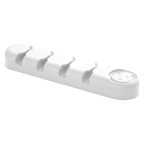 Selbstklebende Kabel-Clips, Bärenmuster, Schreibtisch-Kabel-Organizer mit vier Löchern, Kabelmanagement für Zuhause und Geschäft, für Nachttisch für Ladegerät, Adapterkabel von Decorhome