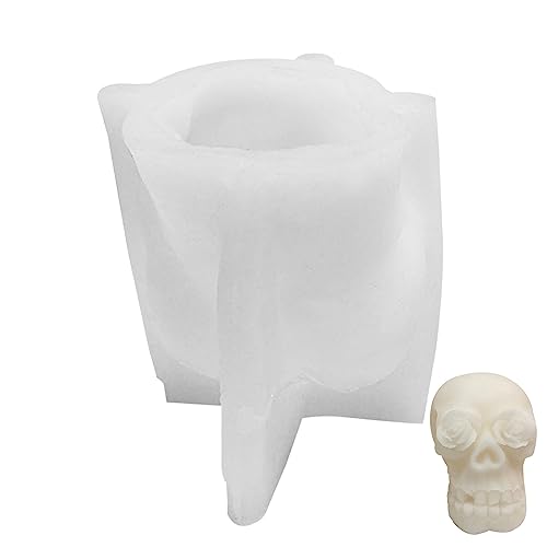 Silikonform mit Totenkopf-Motiv, Epoxidharz-Gussform, lebensmittelechtes Silikon, Kerzenherstellung, Heimdekoration, Bäckerei, 5 Stück von Decorhome