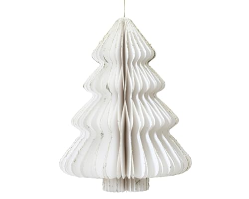 Dekohänger Tanne wollweiß - Papier, Verschiedene Durchmesser - H 20 cm x B 15 cm von Decoris