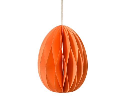 Osterei Wabenball 4x6cm Papier - Papierdeko zum Hängen - Wabenfigur Wabenei Osterdekoration - Wabenbälle und Pompons Deko zum Aufhängen Basteln Dekorieren - Orange von Decoris