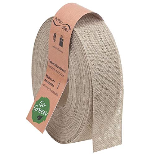 Decpero Leinenband/natur/B:40mm L:20Meter / natürlich abbaubar von Decpero