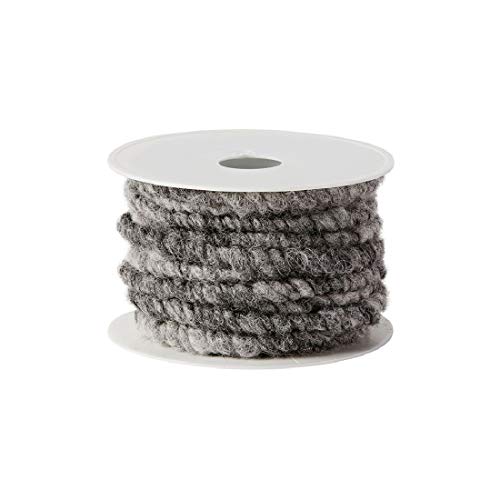 Wollstränge aus hochwertiger Schafswolle/anthrazit/Ø 10 mm / 10 Meter von Decpero
