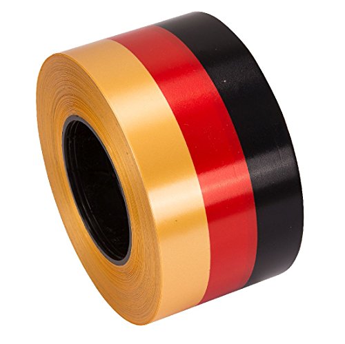Ringelband in deutschen Nationalfarben schwarz-rot-gold B:80mm Länge:100 Meter von Decpero