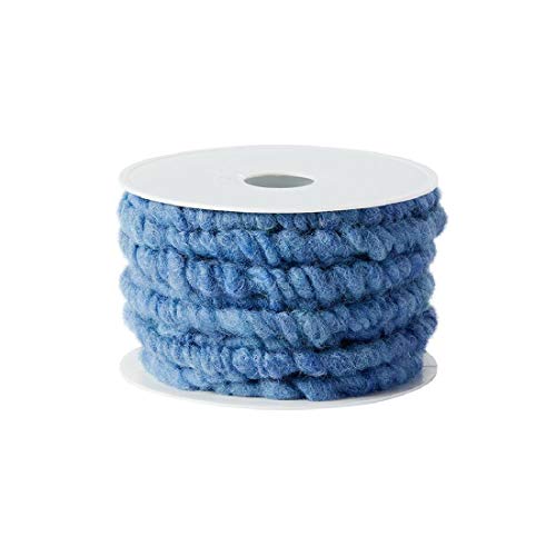 Decpero Wollstrang aus hochwertiger Schafswolle, enzianblau, Ø 10 mm, 10 Meter von Decpero