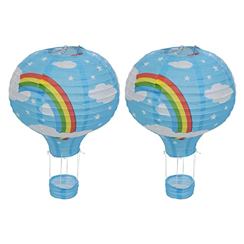 Decqerbe 2X 12 Heiß Luft Ballon Papier Laterne Lampenschirm Decken Leuchte Hochzeit, Blau Regenbogen Decqerbe 2X 12 Heiß Luft Ballon Papier Laterne Lampenschirm Decken Leuchte Hochzeit, Blau Regenbogen von Decqerbe