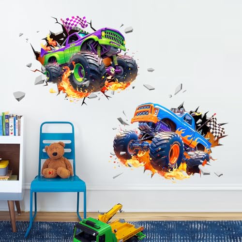 Decvictor Wandtattoo 3D Rennwagen Wandaufkleber Lkw-Fahrzeuge Wandsticker Kinderzimmer Babyzimmer Jungenzimmer Wanddeko Decvictor Wandtattoo 3D Rennwagen Wandaufkleber Lkw-Fahrzeuge Wandsticker Kinderzimmer Babyzimmer Jungenzimmer Wanddeko von Decvictor