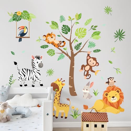Decvictor Wandtattoo Baum Dschungel Tier Wandaufkleber Löwe Zebra Giraffe Affe Tiger Wandsticker Kinderzimmer Babyzimmer Wanddeko Decvictor Wandtattoo Baum Dschungel Tier Wandaufkleber Löwe Zebra Giraffe Affe Tiger Wandsticker Kinderzimmer Babyzimmer Wanddeko von Decvictor