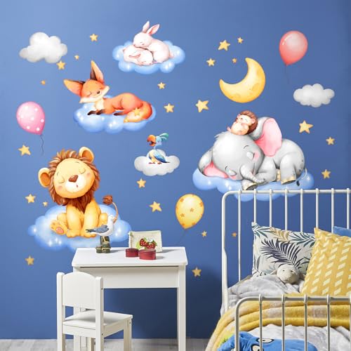 Decvictor Wandtattoo Rosa Cartoon Tier Wandaufkleber Löwe Elefant Fuchs Kaninchen schlafen auf Wolken unter Sternen Wandsticker Kinderzimmer Babyzimmer Mädchenzimmer Wanddeko Decvictor Wandtattoo Rosa Cartoon Tier Wandaufkleber Löwe Elefant Fuchs Kaninchen schlafen auf Wolken unter Sternen Wandsticker Kinderzimmer Babyzimmer Mädchenzimmer Wanddeko von Decvictor