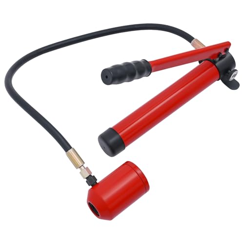 Hydraulische Lochstanze 80kN – 6-teiliges Set mit 25mm Hub, Lochgrößen 1/2" bis 2", ergonomischer Griff und Transportkoffer für präzises Stanzen in Stahl & Metall (Rot) von DeeDuud