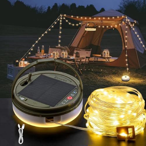 Deedlite Lumelia Aufrollbare Lichterkette, 10 m Camping Lichterkette, Aufrollbare Lichterkette Rechargeable Via Usb, Ip65 Wasserdicht Camping Licht Dimmbar Für Camping, Garten Und Wandern von Deedlite