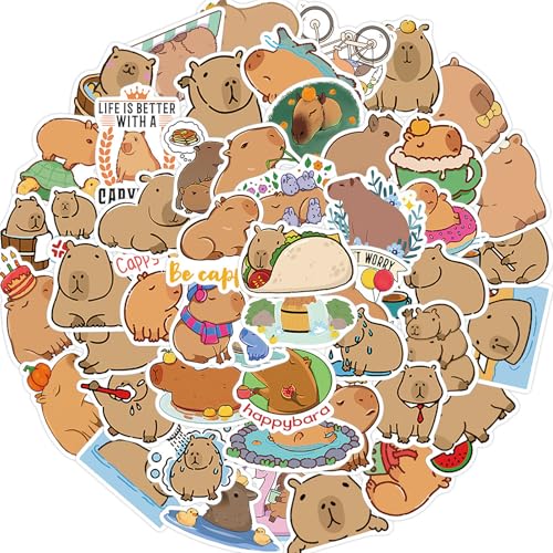 Capybara Sticker 50 Stück,Kawaii Capybara Aufkleber Kinder wasserdichte Vinyl Aufkleber,Graffiti Aufkleber Decals für DIY Water Bottles Laptop Skateboard Fahrrad Motorrad Koffer Helm Scrapbooking Capybara Sticker 50 Stück,Kawaii Capybara Aufkleber Kinder wasserdichte Vinyl Aufkleber,Graffiti Aufkleber Decals für DIY Water Bottles Laptop Skateboard Fahrrad Motorrad Koffer Helm Scrapbooking von Deen