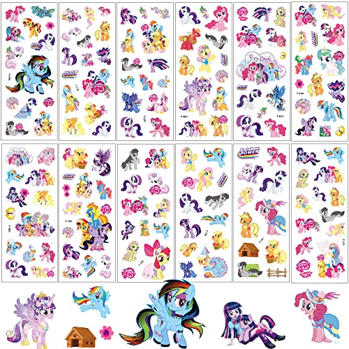 12 Blätter My Little Pony 3D Aufkleber für Kinder & Kleinkinder,Geschwollen My Little Pony Sticker Set,Mädchen Niedliche Belohnungssticker für Kinder Mitgebsel Kindergeburtstag Gastgeschenke Party von Deen