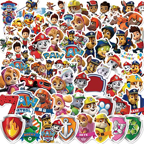 Deen Sticker Set Paw Patrol 50 Stück, Kinder Anime Graffiti Aufkleber, Wasserfeste Vinyl Cartoon Stickers, für Auto Fahrrad Motorrad Skateboard Moped Koffer Laptop DIY Scrapbooking Spielzeug Deko von Deen