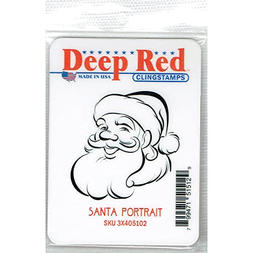 Deep Red Cling Stamp 2"X2"-Santa Portrait Deep Red Cling Stamp 2"X2"-Santa Portrait von Deep Red Stamps