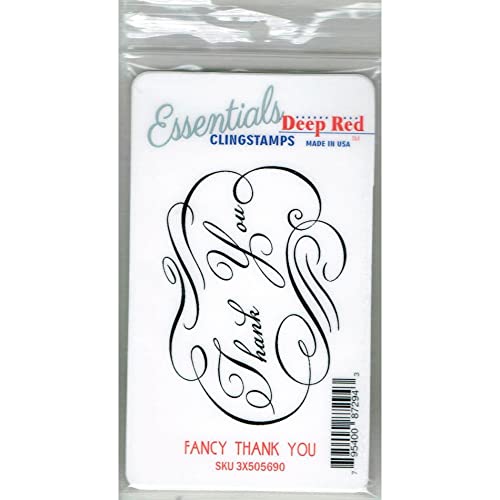 Deep Red Cling Stamp 3"X5"-Fancy Thank You Deep Red Cling Stamp 3"X5"-Fancy Thank You von Deep Red Stamps