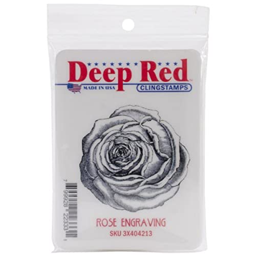 Deep Red Cling Stamp 5.1cm x 5.1cm -Rose Engraving Deep Red Cling Stamp 5.1cm x 5.1cm -Rose Engraving von Deep Red Stamps