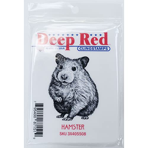 Deep Red Stamps Tief Rot Briefmarken Hamster – Tief Rot selbst Stempel, Acryl, Mehrfarbig von Deep Red Stamps