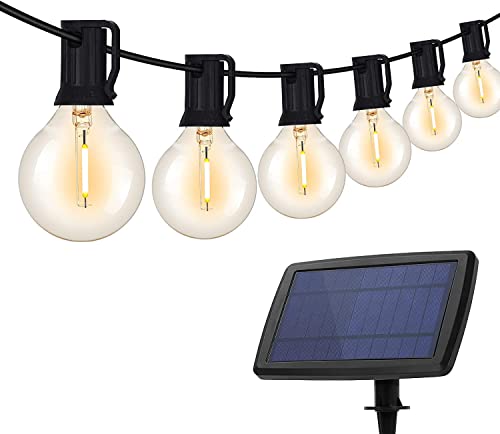 DeepDream Solar Lichterkette Aussen, 14M G40 Glühbirnen Lichterkette Außen mit 25+2 Birnes, 4 Lichtmodi IP65 Wasserdicht Außen LED Lichterkette für Garten Balkon Hochzeit Party, Warmweiß DeepDream Solar Lichterkette Aussen, 14M G40 Glühbirnen Lichterkette Außen mit 25+2 Birnes, 4 Lichtmodi IP65 Wasserdicht Außen LED Lichterkette für Garten Balkon Hochzeit Party, Warmweiß von DeepDream
