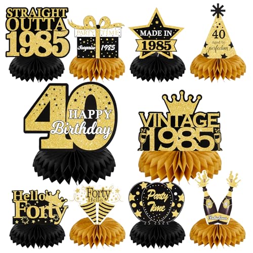10 Stück Deko 40 Geburtstag Mann, Tischdeko 40. Geburtstag Frauen, Bienenwabe Mittelstück 40 Geburtstag Deko, 40 Geburtstag Männer Deko für 40 Geburtstag Männer Frauen Party Dekoration 10 Stück Deko 40 Geburtstag Mann, Tischdeko 40. Geburtstag Frauen, Bienenwabe Mittelstück 40 Geburtstag Deko, 40 Geburtstag Männer Deko für 40 Geburtstag Männer Frauen Party Dekoration von Deepton