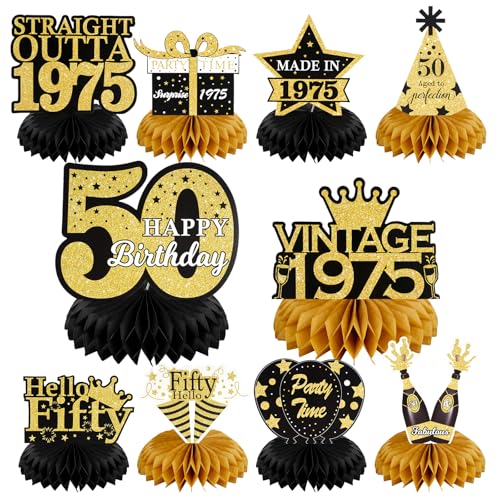 10 Stück Deko 50 Geburtstag Mann, Tischdeko 50. Geburtstag Frauen, Bienenwabe Mittelstück 50 Geburtstag Deko, 50 Geburtstag Männer Deko für 50 Geburtstag Männer Frauen Party Dekoration 10 Stück Deko 50 Geburtstag Mann, Tischdeko 50. Geburtstag Frauen, Bienenwabe Mittelstück 50 Geburtstag Deko, 50 Geburtstag Männer Deko für 50 Geburtstag Männer Frauen Party Dekoration von Deepton