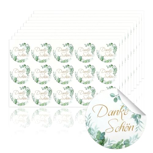 150 Stück Danke Aufkleber, Aufkleber Dankeschön,Danke Sticker im Blumenstil,Rund Selbstklebend Dankeschön Aufkleber für Kommunion, Hochzeit, Taufe,Weihnachten Geburtstag,Muttertag von Deepton