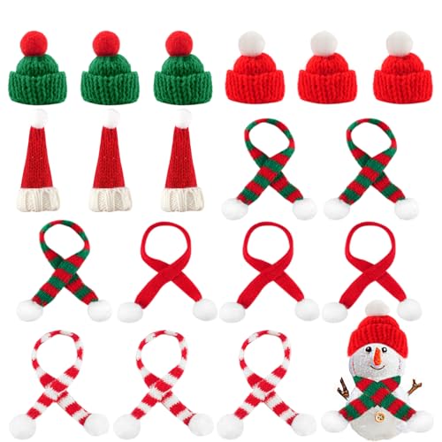 18 Stück Mini Weihnachtsmütze Und Mini-Schal, Flaschenverschluss, Lutscherhut, Hut Mit Schal für Tischdekoration Flaschen Zum Befüllen Weihnachten, für Basteln Schneemann Geschenk Dekoration 18 Stück Mini Weihnachtsmütze Und Mini-Schal, Flaschenverschluss, Lutscherhut, Hut Mit Schal für Tischdekoration Flaschen Zum Befüllen Weihnachten, für Basteln Schneemann Geschenk Dekoration von Deepton