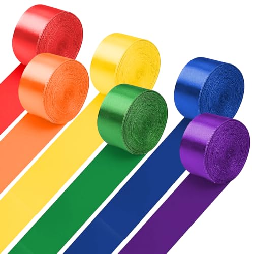 60m Regenbogen Schleifenband, 50mm Satinband, Geschenkband Breit, Große Stoffband, Ribbon, Geschenkbänder, Satinbänder, Dekoband für Geschenke Verpackung, Kunsthandwerk, DIY, Nähen, Hochzeit 60m Regenbogen Schleifenband, 50mm Satinband, Geschenkband Breit, Große Stoffband, Ribbon, Geschenkbänder, Satinbänder, Dekoband für Geschenke Verpackung, Kunsthandwerk, DIY, Nähen, Hochzeit von Deepton