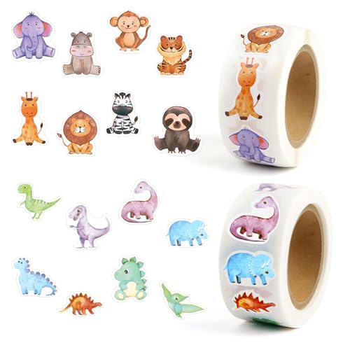 Deepton 1000 Stück Runde Tier Aufkleber Kinder, Niedlich Belohnungsaufkleber, Cartoon Tieraufkleber und Dinosaurieraufkleber für Schule, Kindergarten, Sammelalben, Fotoalbum Dekorationen Deepton 1000 Stück Runde Tier Aufkleber Kinder, Niedlich Belohnungsaufkleber, Cartoon Tieraufkleber und Dinosaurieraufkleber für Schule, Kindergarten, Sammelalben, Fotoalbum Dekorationen von Deepton