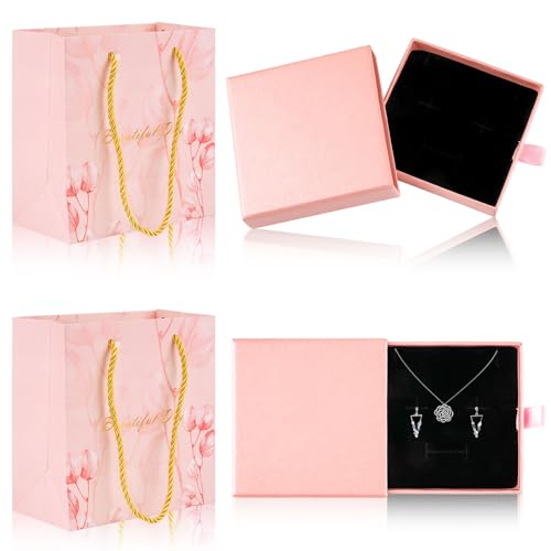 Schmuck Geschenkbox, 2 Stück Schmuckbox, Schmuckschatulle mit 2 Stück Geschenktasche, Schmuck Box, Schmuckbox Klein, Schmuckschachtel für Halskette Ring Geschenke Display Weihnachten Schmuck Geschenkbox, 2 Stück Schmuckbox, Schmuckschatulle mit 2 Stück Geschenktasche, Schmuck Box, Schmuckbox Klein, Schmuckschachtel für Halskette Ring Geschenke Display Weihnachten von Deepton