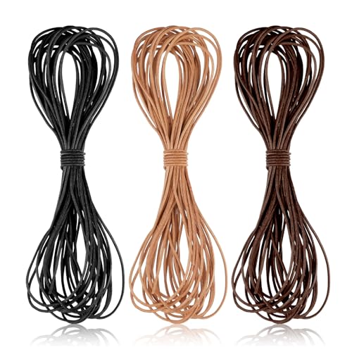 Deepton 3 Farben Lederband, 5m X 1mm Lederband für Ketten, Lederschnur mit Verschluss, Basteln Lederbänder, Faux Wildleder Schnur, Lederband Kette für DIY Armband Halskette Schmuck Handwerk Deepton 3 Farben Lederband, 5m X 1mm Lederband für Ketten, Lederschnur mit Verschluss, Basteln Lederbänder, Faux Wildleder Schnur, Lederband Kette für DIY Armband Halskette Schmuck Handwerk von Deepton