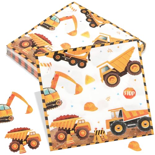 Deepton 30 Stück Bagger Servietten, 33x33cm Baustelle Servietten, Traktor Servietten Kindergeburtstag, Einweg Baufahrzeug Bulldozer Servietten für Jungen Mädchen Geburtstag Partygeschirr Deko Deepton 30 Stück Bagger Servietten, 33x33cm Baustelle Servietten, Traktor Servietten Kindergeburtstag, Einweg Baufahrzeug Bulldozer Servietten für Jungen Mädchen Geburtstag Partygeschirr Deko von Deepton