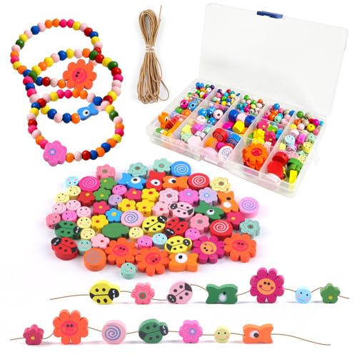 Deepton 390+ Stück Holzperlen zum Auffädeln, Perlen zum Auffädeln Kinder ab 2 3 4 Jahre, Holzperlen Kinder, Bunte Perlen zum Auffädeln, Holzperlen mit Gesicht, Smiley Perlen DIY Armbänder Halsketten Deepton 390+ Stück Holzperlen zum Auffädeln, Perlen zum Auffädeln Kinder ab 2 3 4 Jahre, Holzperlen Kinder, Bunte Perlen zum Auffädeln, Holzperlen mit Gesicht, Smiley Perlen DIY Armbänder Halsketten von Deepton