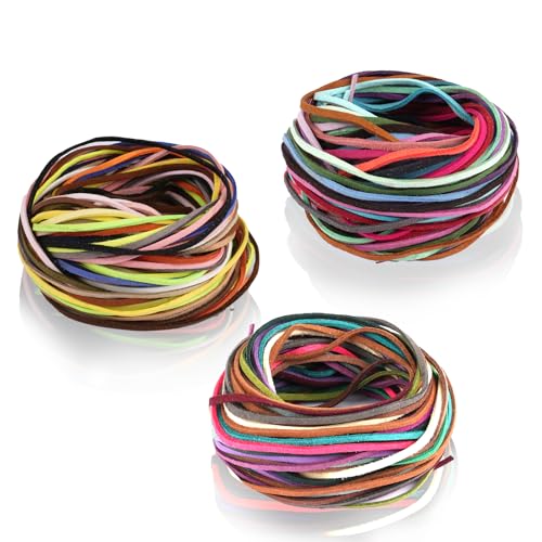 Deepton 60 Farben Lederband, 1m X 3mm Lederschnur Kette, Faux Wildleder Basteln Lederbänder für DIY Armband Halskette Schmuck Handwerk Deepton 60 Farben Lederband, 1m X 3mm Lederschnur Kette, Faux Wildleder Basteln Lederbänder für DIY Armband Halskette Schmuck Handwerk von Deepton