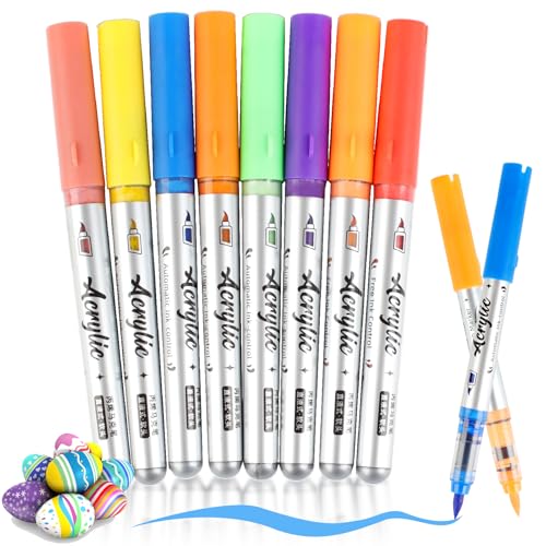 Deepton 8 Pcs Acrylstifte für Steine Wasserfest, 8 Farben Acrylmarker,1-5mm Brush Tip Acrylic Markers,Schnelltrocknend Acrylfarben Stifte Set für Steine Bemalen Holz Stoff Keramik Glas Neon Deepton 8 Pcs Acrylstifte für Steine Wasserfest, 8 Farben Acrylmarker,1-5mm Brush Tip Acrylic Markers,Schnelltrocknend Acrylfarben Stifte Set für Steine Bemalen Holz Stoff Keramik Glas Neon von Deepton