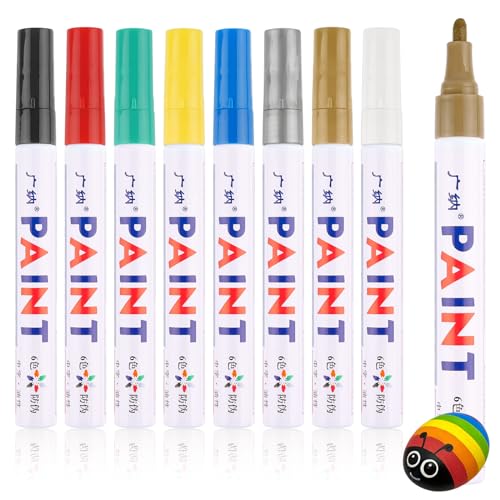 Deepton 8 Permanent Marker Stifte, 8 Farben Bunt Lackstift Stifte, Wasserfest Schnell Trocknend Glasstift Steine Bemalen, Permanentmarker Set für Kunststoff, Karton, Holz, Metall, Leinwand Deepton 8 Permanent Marker Stifte, 8 Farben Bunt Lackstift Stifte, Wasserfest Schnell Trocknend Glasstift Steine Bemalen, Permanentmarker Set für Kunststoff, Karton, Holz, Metall, Leinwand von Deepton