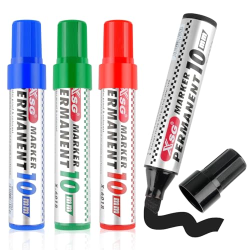 Deepton Permanentmarker, Schwarz, Rot, Blau, Grün 4 Farben Permanent Marker, 3-10 mm Keil-Spitze Wasserfest, Wischfest, Farbecht Schnell-Trocknend für Glas, Kunststoff, Metall, Holz (4 Farben, 10mm) Deepton Permanentmarker, Schwarz, Rot, Blau, Grün 4 Farben Permanent Marker, 3-10 mm Keil-Spitze Wasserfest, Wischfest, Farbecht Schnell-Trocknend für Glas, Kunststoff, Metall, Holz (4 Farben, 10mm) von Deepton