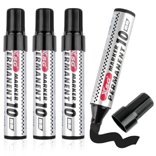 Deepton Permanentmarker Schwarz, Permanent Marker, 3-10 mm Keil-Spitze Wasserfest, Wischfest, Farbecht Schnell-Trocknend für Glas, Kunststoff, Metall, Holz Deepton Permanentmarker Schwarz, Permanent Marker, 3-10 mm Keil-Spitze Wasserfest, Wischfest, Farbecht Schnell-Trocknend für Glas, Kunststoff, Metall, Holz von Deepton