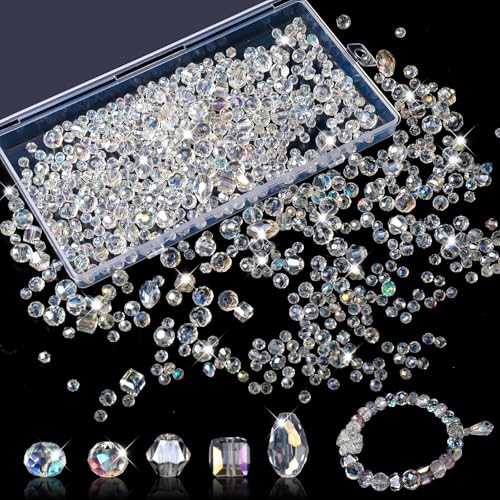 Perlen zum Auffädeln, 600 Stück Glänzend Facettierte Perlen, Glasperlen zum Auffädeln, Perlen für Armbänder, Kristall Perlen für DIY Armbänder, Ohrringe, Kunsthandwerk (8/6/4 mm, Transparent) Perlen zum Auffädeln, 600 Stück Glänzend Facettierte Perlen, Glasperlen zum Auffädeln, Perlen für Armbänder, Kristall Perlen für DIY Armbänder, Ohrringe, Kunsthandwerk (8/6/4 mm, Transparent) von Deepton