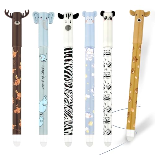 Deepton 6 Stück Radierbarer Kugelschreiber, Blau Radierbare Stifte, 0.5mm Gelstifte Radierbar, Tintenroller Radierbar, Cartoon Löschbarer Stift für Kinder Studenten Geschenk Schul Bürobedarf Deepton 6 Stück Radierbarer Kugelschreiber, Blau Radierbare Stifte, 0.5mm Gelstifte Radierbar, Tintenroller Radierbar, Cartoon Löschbarer Stift für Kinder Studenten Geschenk Schul Bürobedarf von Deepton