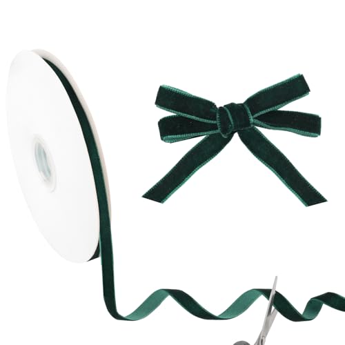Samtband Grün, Geschenkband Samt, Samtband Dunkelgrün Velvet Ribbon Samtbänder Geschenkband Weihnachten Für Einladungen, Basteln, Blumensträuße, Party-Dekoration von Deepton