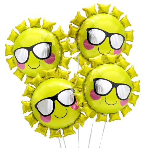 Deermon Großer Heliumballon für den Sommer, einzigartig, goldfarben, 4 Stück, kühles Lächeln, Gesicht, Sonne mit Sonnenschein, Luftballons für sonnige Hochzeit, Geburtstag, Babyparty, Hawaii-Party Deermon Großer Heliumballon für den Sommer, einzigartig, goldfarben, 4 Stück, kühles Lächeln, Gesicht, Sonne mit Sonnenschein, Luftballons für sonnige Hochzeit, Geburtstag, Babyparty, Hawaii-Party von Deermon