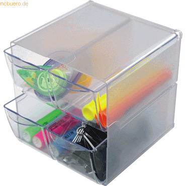 Deflecto Organiser Cube transparent 4 Schubladen 18x15x15cm von Deflecto